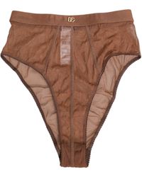 Dolce & Gabbana - Sheer Mesh High Waist Briefs Underwear Polyamide Clothing - Lyst