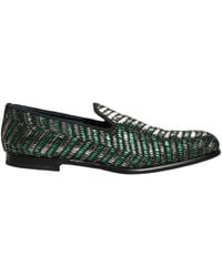 Dolce & Gabbana - Silver Green Embellished Dress Loafers Shoes - Lyst