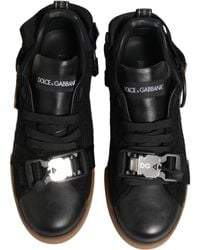 Dolce & Gabbana - Leather Low Trainers Sneakers Shoes Cotton Nylon Viscose Calf - Lyst