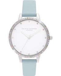 Olivia Burton - Blue Synthetic Leather Watch - Lyst