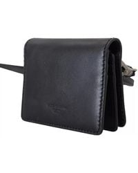 Dolce & Gabbana - Black Leather Bifold Shoulder Sling Wallet - Lyst