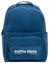 Calvin Klein - Blue Recycled Polyester Backpack - Lyst