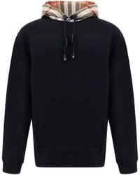 Burberry - Men Check Zip-up Hoodie - Lyst
