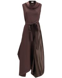 Ferragamo - Asymmetric Dress Crafted From Stretch Viscose Cady - Lyst