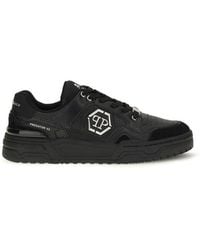 Philipp Plein - Black Polyester Low Top Sneakers - Lyst