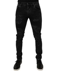 Dolce & Gabbana - Slim Fit Distressed Jeans - Lyst