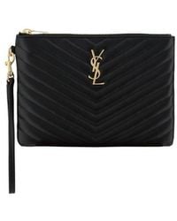 Saint Laurent - Matelassé Pouch Bag - Lyst