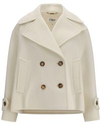 Chloé - White Wool Oves Aries Coat - Lyst