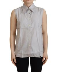 Ferré - Elegant Sleeveles Cotton Polo Top - Lyst