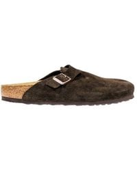Birkenstock - Brown Suede Leather Slippers - Lyst