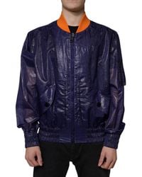 Dolce & Gabbana - Cotton Stretch Full Zip Bomber Jacket - Lyst