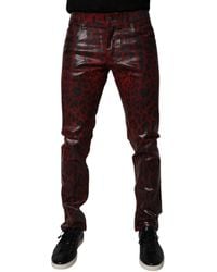 Dolce & Gabbana - Leopard Cotton Skinny Denim Jeans - Lyst