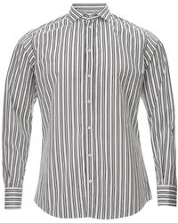 Dolce & Gabbana - Black And White Striped Cotton Shirt - Lyst