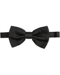 Dolce & Gabbana - Men Black Polka Dot Silk Adjustable Neck Papillon Bow Tie - Lyst