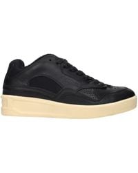 Jil Sander - Black Leather Low Top Sneakers - Lyst