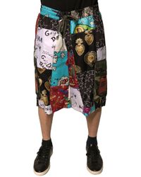 Dolce & Gabbana - Multicolor Patchwork Cargo Bermuda Shorts - Lyst