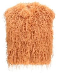 forte_forte - Orange Polyester Sleeveless Jacket - Lyst