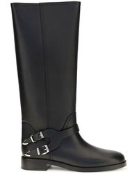 Pinko - Calf Leather Bos Taurus Flat Boots - Lyst