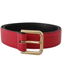 Dolce & Gabbana - Elegant Leather Belt With-Tone Buckle - Lyst