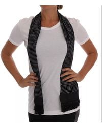 Dolce & Gabbana - White Cotton Black Silk Scarf Top T - Lyst