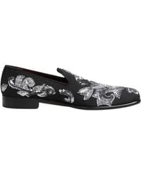 Dolce & Gabbana - Black Silver Sequined Loafers Men Dress Shoes - Lyst