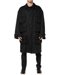 Dolce & Gabbana - Pockets Collared Trench Coat Jacket Linen Clothing - Lyst