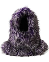 Dolce & Gabbana - Faux Fur Whole Head Wrap Hat - Lyst