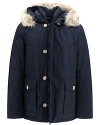 Woolrich - Blue Cotton Parka - Lyst