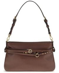 Pinko - Brown Calf Leather Bos Taurus Shoulder Bag - Lyst