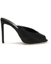 Jimmy Choo - Black Calf Leather Bos Taurus Stiletto Heel Sandals - Lyst