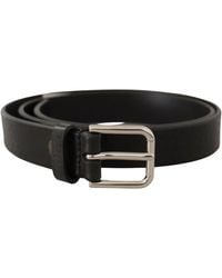 Dolce & Gabbana - Elegant Leather Belt With Metal Buckle - Lyst