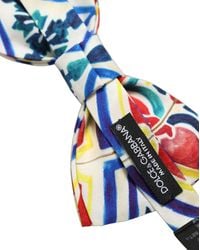 Dolce & Gabbana - Majolica Adjustable Neck Papillon Bow Tie Silk - Lyst