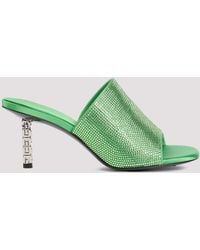 Givenchy - Green G Cube Mules In Satin With Strass - Lyst