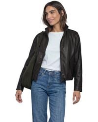 Street One - Brown Polyester Leather Jacket - Lyst