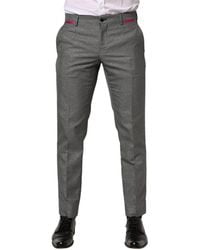 Dolce & Gabbana - Gray Viscose Skinny Men Dress Trouser Pants - Lyst