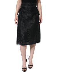 Dolce & Gabbana - Viscose High Waist Pencil Cut Skirt - Lyst
