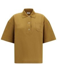 Saint Laurent - Bicolor Cotton Polo Shirt - Lyst