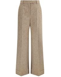 Valentino - Palazzo Trousers In Bottonato Natté - Lyst