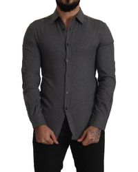 CoSTUME NATIONAL - Dark Gray Cotton Casual Shirt - Lyst