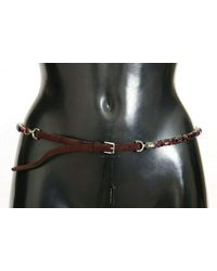 Dolce & Gabbana - Elegant Leather Crystal-Embellished Belt - Lyst