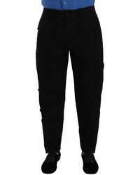 Dolce & Gabbana - Black Cotton Stretch Tapered Cargo Pants - Lyst