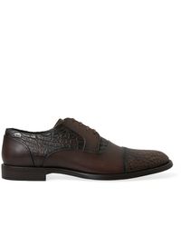 Dolce & Gabbana - Brown Exotic Leather Lace Up Oxford Dress Shoes - Lyst