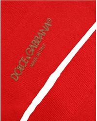 Dolce & Gabbana - Men Red Logo Thigh High Ribbed Accessory Socks - Lyst