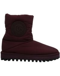 Dolce & Gabbana - Elegant Bordeaux Mid Calf Boots - Lyst