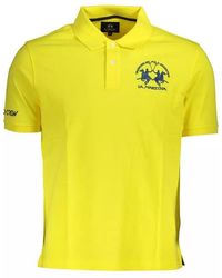 La Martina - Yellow Cotton Polo Shirt - Lyst