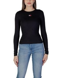 Tommy Hilfiger - Black Cotton Rigenerato Tops & T - Lyst