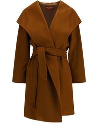 Max Mara - Brown Wool Oves Aries Coat - Lyst
