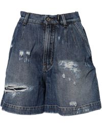Dolce & Gabbana - Distressed Denim Shorts - Lyst