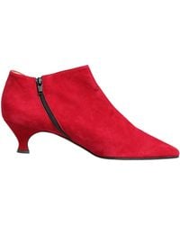 Dolce & Gabbana - Red Suede Ankle Boots Shoes - Lyst