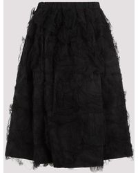 Comme des Garçons - Black Nylon Midi Textured Skirt - Lyst